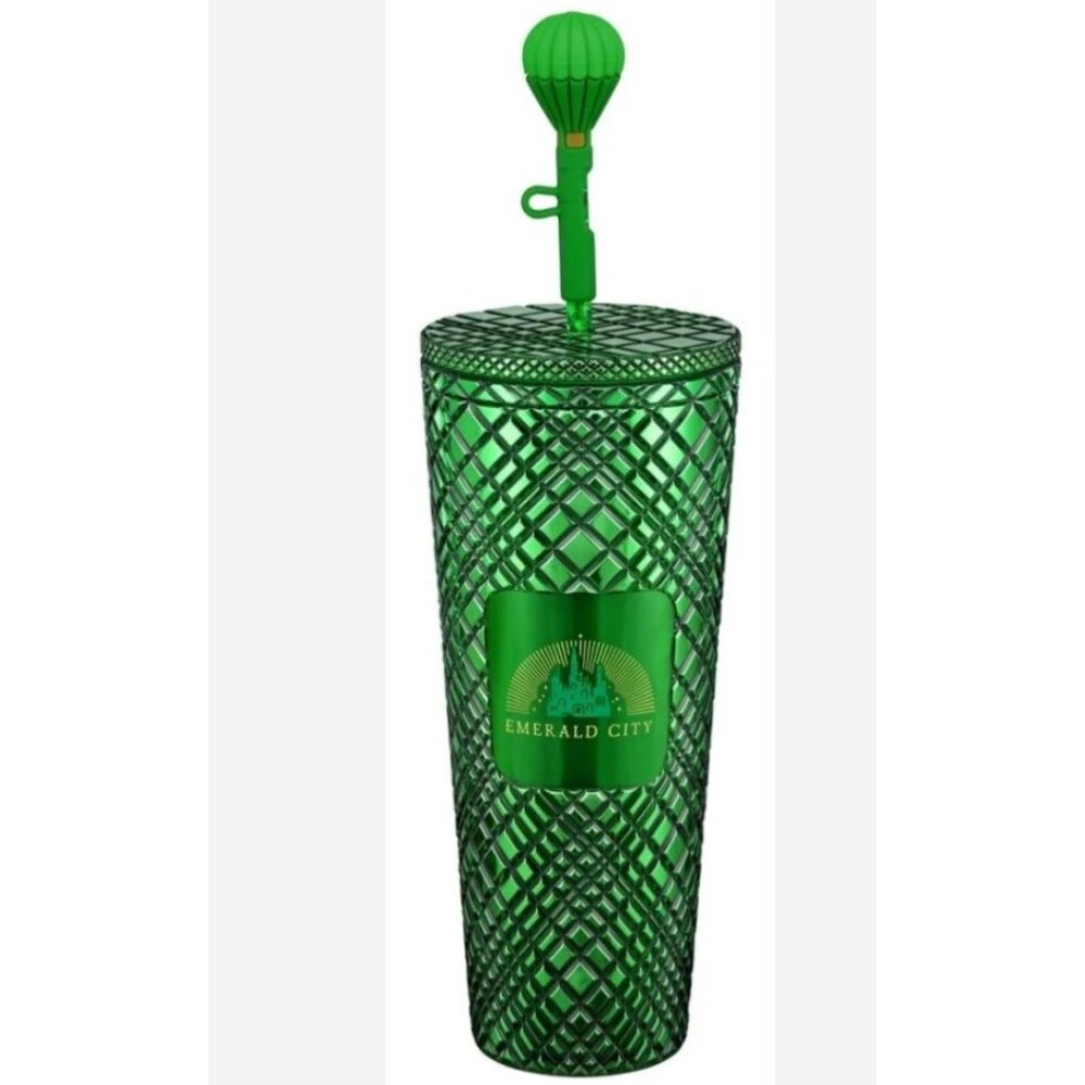 Starbucks Emerald City Tumbler 24oz Green With Hot Air Balloon Lid - Limited Edi